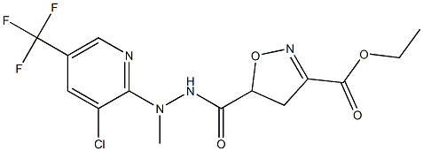 ethyl 5-({2-[3-chloro-5-(trifluoromethyl)-2-pyridinyl]-2-methylhydrazino}carbonyl)-4,5-dihydro-3-isoxazolecarboxylate 化学構造式