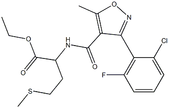 ethyl 2-({[3-(2-chloro-6-fluorophenyl)-5-methyl-4-isoxazolyl]carbonyl}amino)-4-(methylsulfanyl)butanoate,,结构式