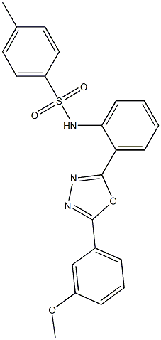 N1-{2-[5-(3-methoxyphenyl)-1,3,4-oxadiazol-2-yl]phenyl}-4-methylbenzene-1-sulfonamide,,结构式