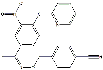 4-{[({1-[3-nitro-4-(2-pyridylthio)phenyl]ethylidene}amino)oxy]methyl}benzon itrile,,结构式