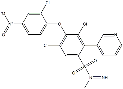 N1-imino(3-pyridyl)methyl-3,5-dichloro-4-(2-chloro-4-nitrophenoxy)benzene-1-sulfonamide 结构式