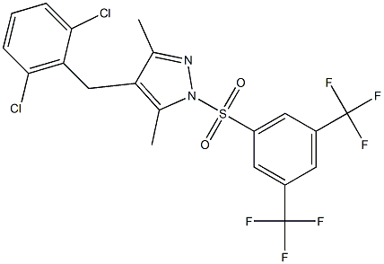  4-(2,6-dichlorobenzyl)-1-{[3,5-di(trifluoromethyl)phenyl]sulfonyl}-3,5-dimethyl-1H-pyrazole