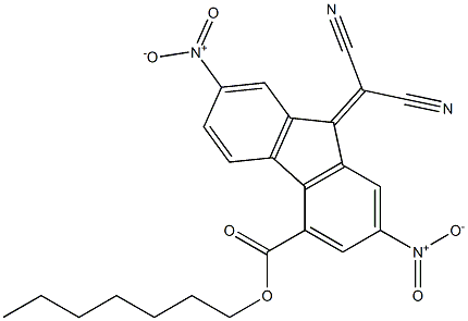 heptyl 9-(dicyanomethylidene)-2,7-dinitro-9H-fluorene-4-carboxylate,,结构式