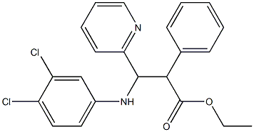 ethyl 3-(3,4-dichloroanilino)-2-phenyl-3-(2-pyridyl)propanoate Struktur
