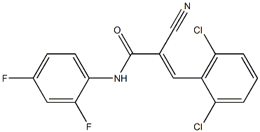 N1-(2,4-difluorophenyl)-2-cyano-3-(2,6-dichlorophenyl)acrylamide Struktur