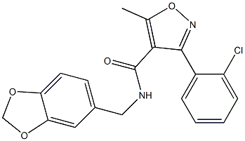  N-(1,3-benzodioxol-5-ylmethyl)-3-(2-chlorophenyl)-5-methyl-4-isoxazolecarboxamide