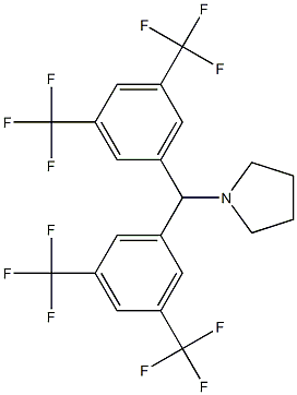 1-{di[3,5-di(trifluoromethyl)phenyl]methyl}pyrrolidine 化学構造式