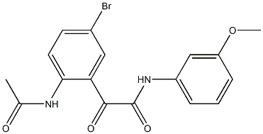 N1-(3-methoxyphenyl)-2-[2-(acetylamino)-5-bromophenyl]-2-oxoacetamide Structure