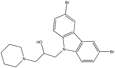 1-(3,6-dibromo-9H-carbazol-9-yl)-3-piperidinopropan-2-ol,,结构式