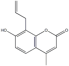 8-allyl-7-hydroxy-4-methyl-2H-chromen-2-one,,结构式
