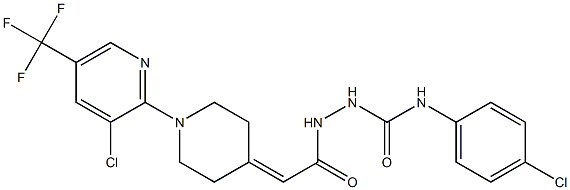 N-(4-chlorophenyl)-2-(2-{1-[3-chloro-5-(trifluoromethyl)-2-pyridinyl]-4-piperidinylidene}acetyl)-1-hydrazinecarboxamide Structure