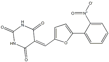 5-{[5-(2-nitrophenyl)-2-furyl]methylidene}hexahydropyrimidine-2,4,6-trione Structure