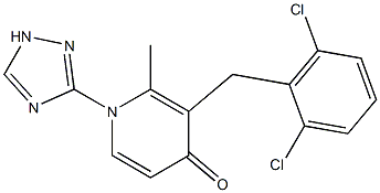 3-(2,6-dichlorobenzyl)-2-methyl-1-(1H-1,2,4-triazol-3-yl)-4(1H)-pyridinone Structure