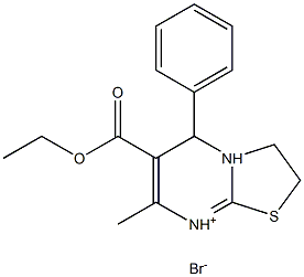 6-(ethoxycarbonyl)-7-methyl-5-phenyl-2,3-dihydro-4lambda~5~-[1,3]thiazolo[3,2-a]pyrimidin-8-ium bromide Structure