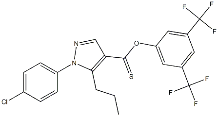 3,5-di(trifluoromethyl)phenyl 1-(4-chlorophenyl)-5-propyl-1H-pyrazole-4-carbothioate Structure