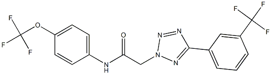 N1-[4-(trifluoromethoxy)phenyl]-2-{5-[3-(trifluoromethyl)phenyl]-2H-1,2,3,4-tetraazol-2-yl}acetamide,,结构式