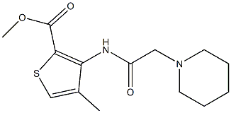 methyl 4-methyl-3-[(2-piperidinoacetyl)amino]thiophene-2-carboxylate 化学構造式