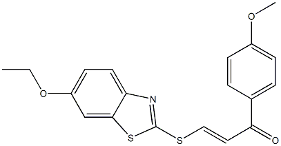 3-[(6-ethoxy-1,3-benzothiazol-2-yl)thio]-1-(4-methoxyphenyl)prop-2-en-1-one Structure