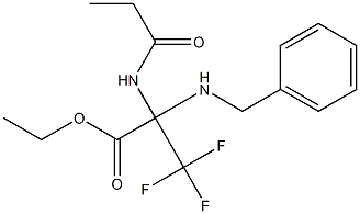 ethyl 2-(benzylamino)-3,3,3-trifluoro-2-(propionylamino)propanoate Structure