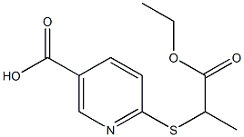 6-[(2-ethoxy-1-methyl-2-oxoethyl)sulfanyl]nicotinic acid,,结构式
