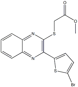 methyl 2-{[3-(5-bromo-2-thienyl)quinoxalin-2-yl]thio}acetate Structure