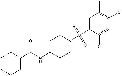 N-{1-[(2,4-dichloro-5-methylphenyl)sulfonyl]piperidin-4-yl}cyclohexanecarboxamide Struktur