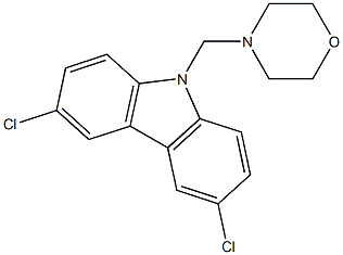 4-[(3,6-dichloro-9H-9-carbazolyl)methyl]morpholine 化学構造式