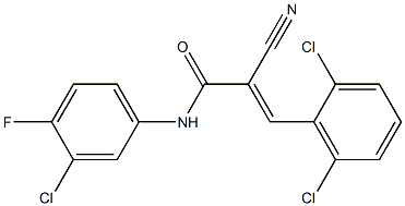 N1-(3-chloro-4-fluorophenyl)-2-cyano-3-(2,6-dichlorophenyl)acrylamide,,结构式