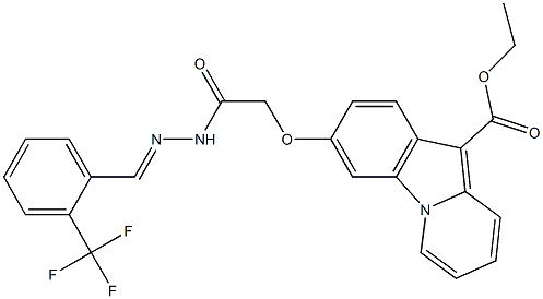 ethyl 3-[2-oxo-2-(2-{(E)-[2-(trifluoromethyl)phenyl]methylidene}hydrazino)ethoxy]pyrido[1,2-a]indole-10-carboxylate Structure