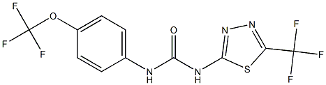 N-[4-(trifluoromethoxy)phenyl]-N'-[5-(trifluoromethyl)-1,3,4-thiadiazol-2-yl]urea,,结构式