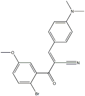 2-(2-bromo-5-methoxybenzoyl)-3-[4-(dimethylamino)phenyl]acrylonitrile 化学構造式