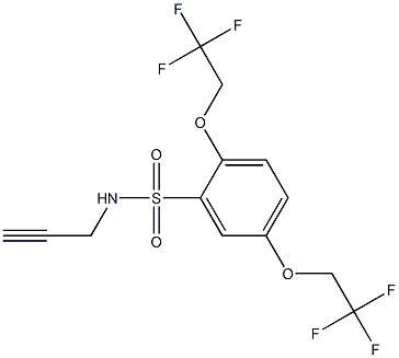 N1-prop-2-ynyl-2,5-di(2,2,2-trifluoroethoxy)benzene-1-sulfonamide,,结构式