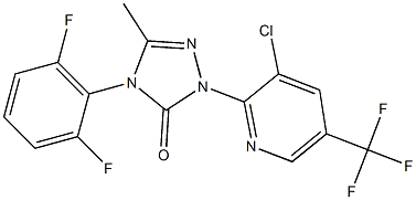 2-[3-chloro-5-(trifluoromethyl)-2-pyridinyl]-4-(2,6-difluorophenyl)-5-methyl-2,4-dihydro-3H-1,2,4-triazol-3-one 结构式