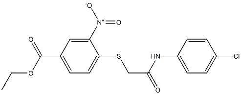 ethyl 4-{[2-(4-chloroanilino)-2-oxoethyl]thio}-3-nitrobenzoate 化学構造式