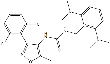 N-[3-(2,6-dichlorophenyl)-5-methylisoxazol-4-yl]-N'-[2,6-di(dimethylamino)benzyl]urea 结构式