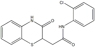 N1-(2-chlorophenyl)-2-(3-oxo-3,4-dihydro-2H-1,4-benzothiazin-2-yl)acetamide 化学構造式