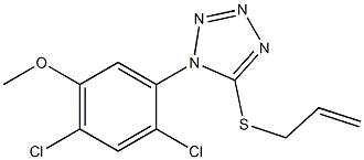 5-(allylsulfanyl)-1-(2,4-dichloro-5-methoxyphenyl)-1H-1,2,3,4-tetraazole 化学構造式