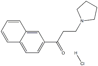 1-(2-naphthyl)-3-tetrahydro-1H-pyrrol-1-ylpropan-1-one hydrochloride Struktur