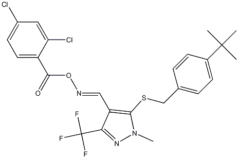 5-{[4-(tert-butyl)benzyl]sulfanyl}-4-({[(2,4-dichlorobenzoyl)oxy]imino}methyl)-1-methyl-3-(trifluoromethyl)-1H-pyrazole Structure