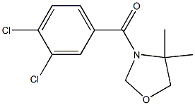 (3,4-dichlorophenyl)(4,4-dimethyl-1,3-oxazolan-3-yl)methanone Struktur