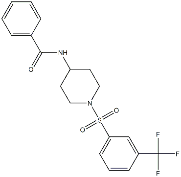 N-(1-{[3-(trifluoromethyl)phenyl]sulfonyl}-4-piperidinyl)benzenecarboxamide 化学構造式