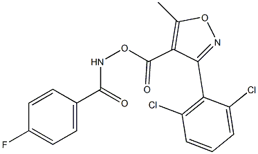 N-({[3-(2,6-dichlorophenyl)-5-methylisoxazol-4-yl]carbonyl}oxy)-4-fluorobenzamide Struktur
