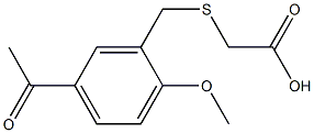 2-[(5-acetyl-2-methoxybenzyl)thio]acetic acid,,结构式