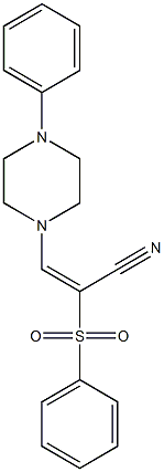 (E)-3-(4-phenylpiperazino)-2-(phenylsulfonyl)-2-propenenitrile