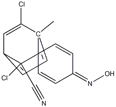 2-(2,3-dichloro-4-hydroxyiminocyclohexa-2,5-dienyliden)-2-(4-methylphenyl)acetonitrile Struktur