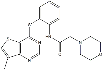 N1-{2-[(7-methylthieno[3,2-d]pyrimidin-4-yl)thio]phenyl}-2-morpholinoacetamide 结构式