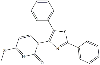 1-(2,5-diphenyl-1,3-thiazol-4-yl)-4-(methylthio)-1,2-dihydropyrimidin-2-one Structure