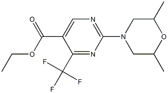 ethyl 2-(2,6-dimethylmorpholino)-4-(trifluoromethyl)pyrimidine-5-carboxylate,,结构式