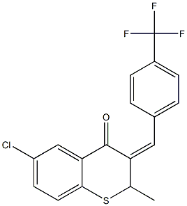 6-chloro-2-methyl-3-[4-(trifluoromethyl)benzylidene]-3,4-dihydro-2H-1-benzothiin-4-one 结构式