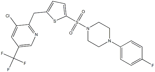 1-[(5-{[3-chloro-5-(trifluoromethyl)-2-pyridinyl]methyl}-2-thienyl)sulfonyl]-4-(4-fluorophenyl)piperazine Structure